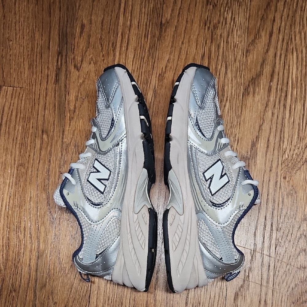New Balance Kids' Silver and Blue Sneakers - Picture 5 of 10